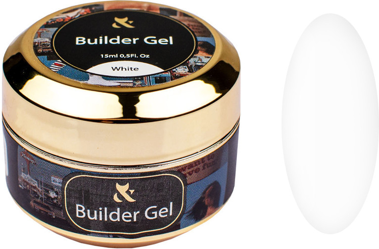 Будівельний гель середньої консистенції Builder gel White F.O.X, 15 мл