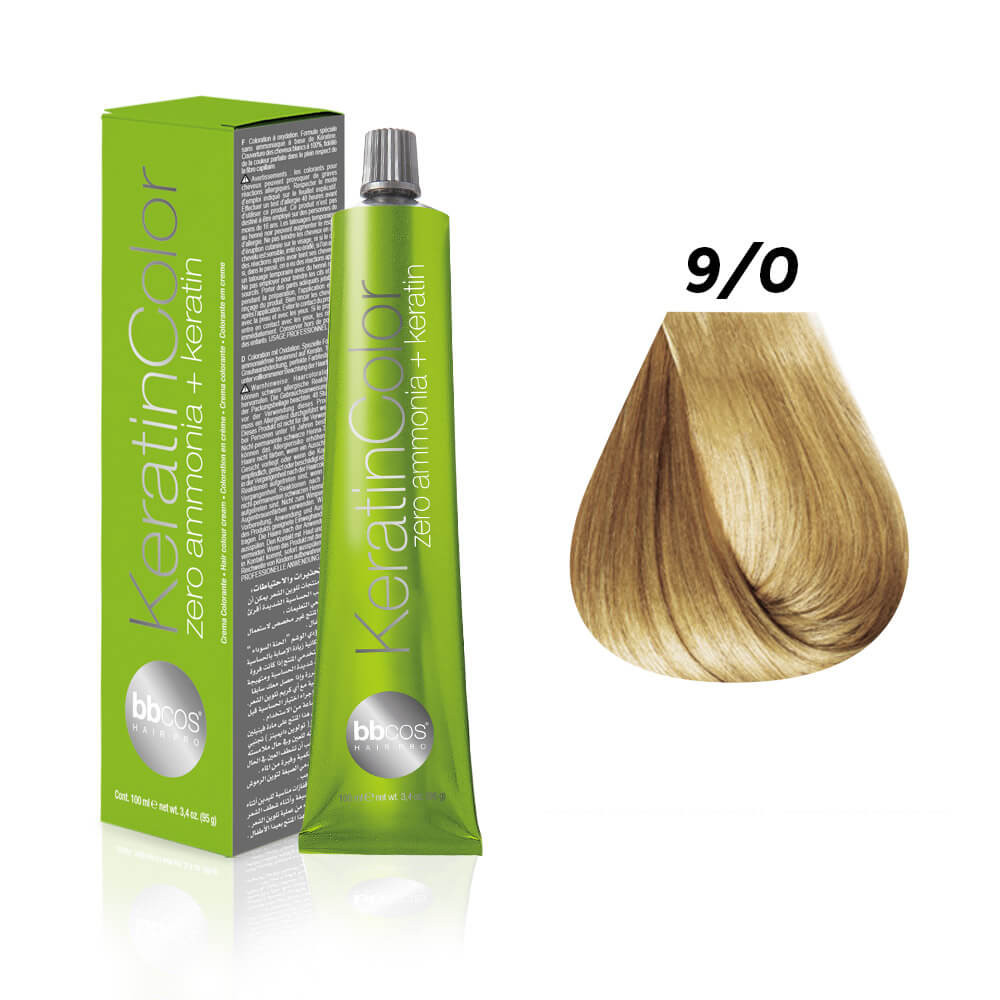 Краска для волос 9.0 блондин очень светлый Keratin Color 