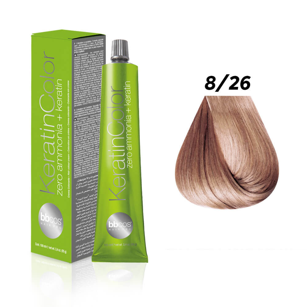 Фарба для волосся 8.26 світлий блондин Keratin Color 