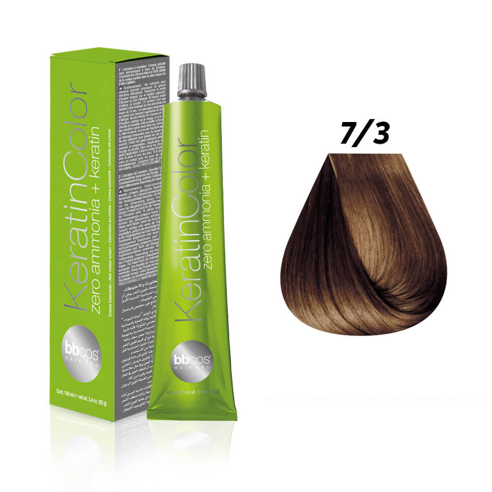 Фарба для волосся 7.3 золотистий блондин Keratin Color
