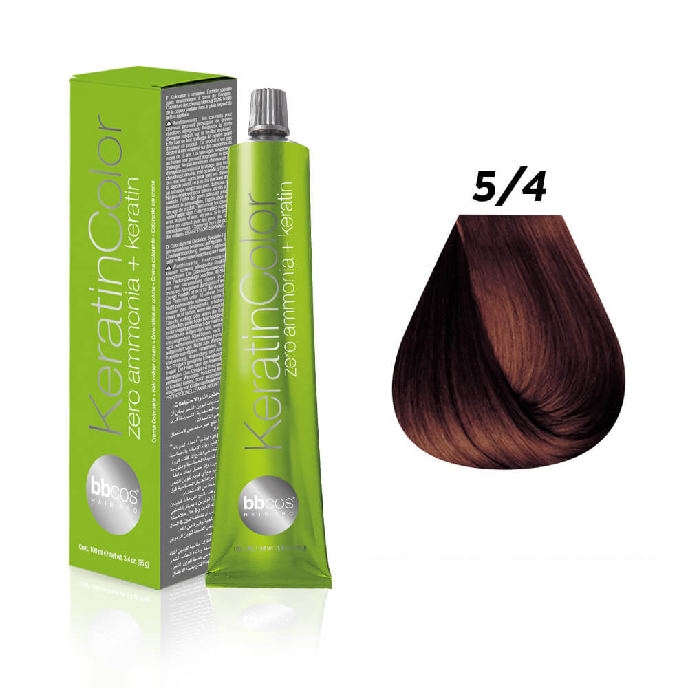 Фарба для волосся 5.4 каштановий світлий мідний Keratin Color