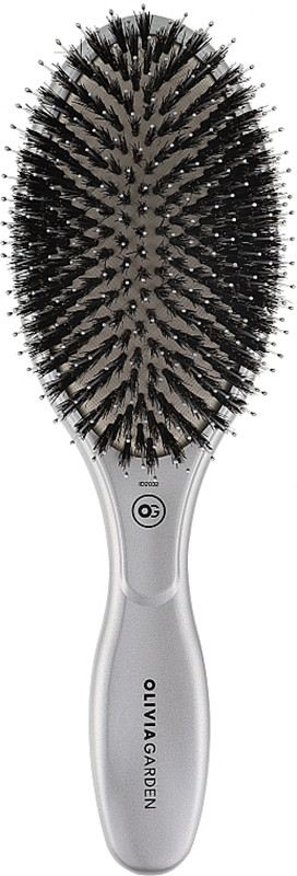 Щетка Expert Care Oval Boar&Nylon Bristles Silver Olivia Garden