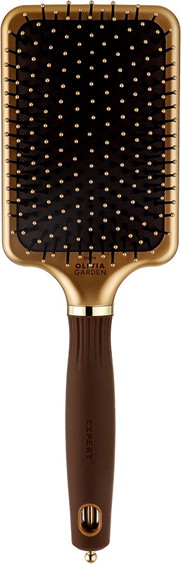 Щётка Expert Care Rectangular Nylon Bristle Gold&Brown L Olivia Garden