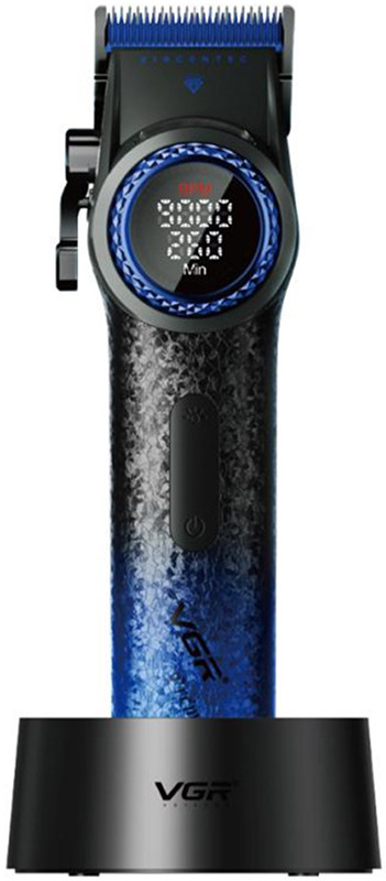 Машинка для стрижки аккумуляторная (10 насадок) Clipper V-001 BLUE VGR  Фото 2 