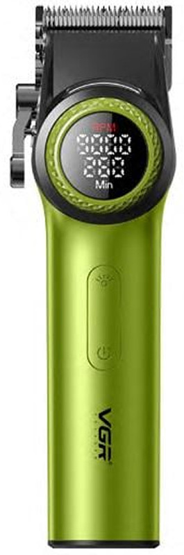 Машинка для стрижки аккумуляторная (10 насадок) Clipper V-001 GREEN VGR  Фото 4 