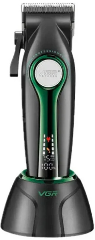 Машинка для стрижки аккумуляторная (6 насадок) Clipper V-010 GREEN VGR  Фото 3 