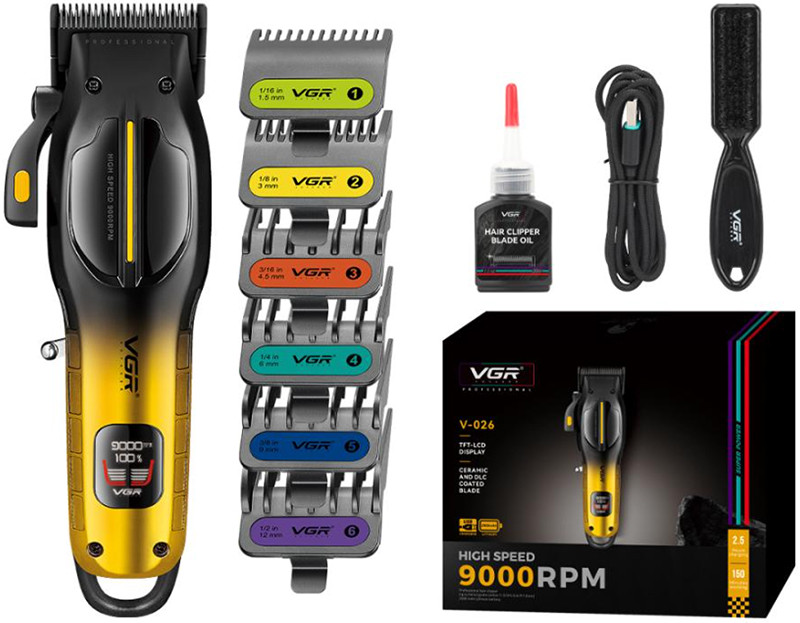 Машинка для стрижки акумуляторна (6 насадок) Clipper V-026 GOLD VGR на beauty-prof.com Машинка для стрижки акумуляторна (6 насадок) Clipper V-026 GOLD VGR