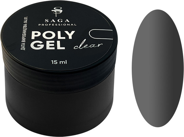 Poly Gel для ногтей (банка) Clear Saga, 15 мл