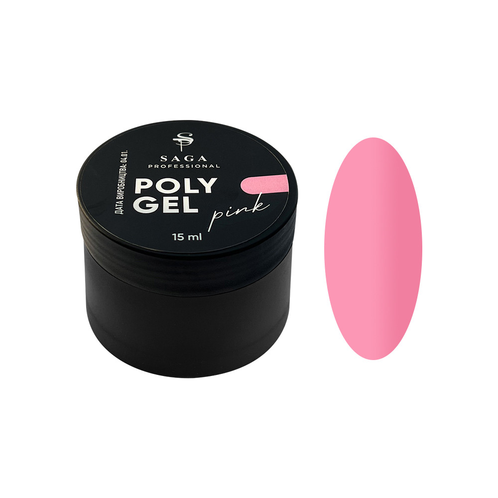Poly Gel для ногтей (банка) Pink Saga, 15 мл