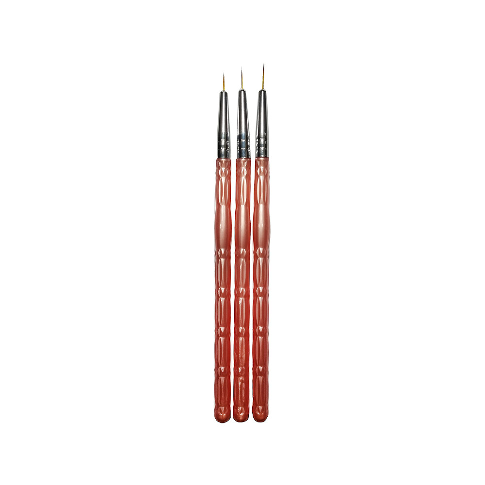 Набор кисточек Liner розовый (7 мм, 9 мм, 11 мм) Mart, 3 шт