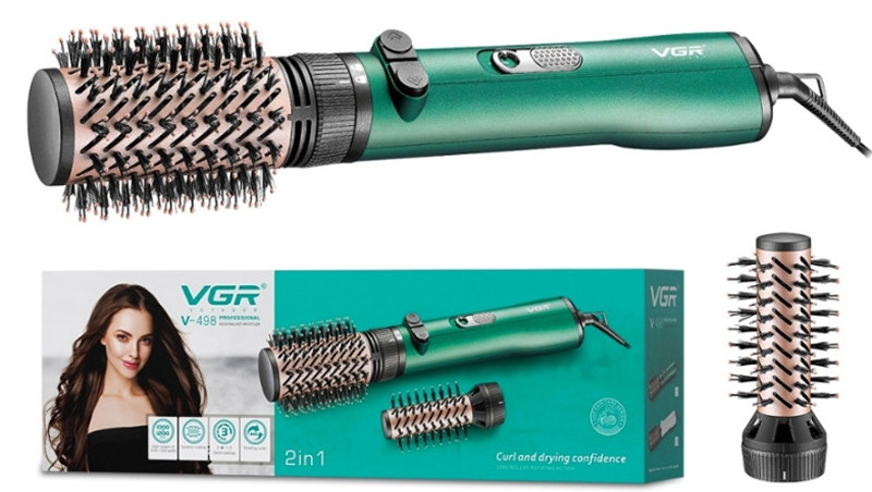 Фен-плойка з обертом Black/Green V-498 VGR 