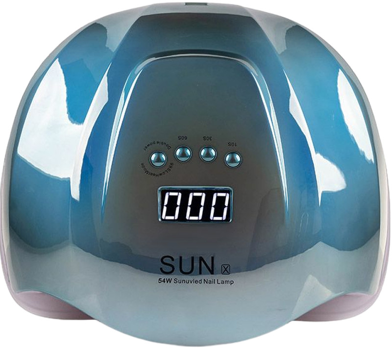 LED/UV Лампа SUN X гибридная (с дисплеем) зеркально-голубая 54 Вт BP