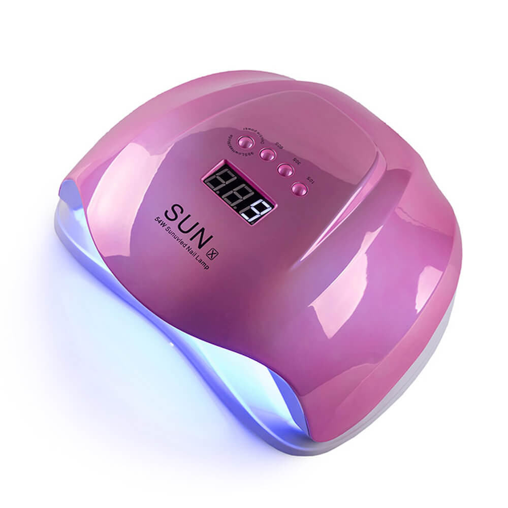 Лампа LED/UV SUN X гибридная (с дисплеем) зеркально-розовая, 54 Вт BP