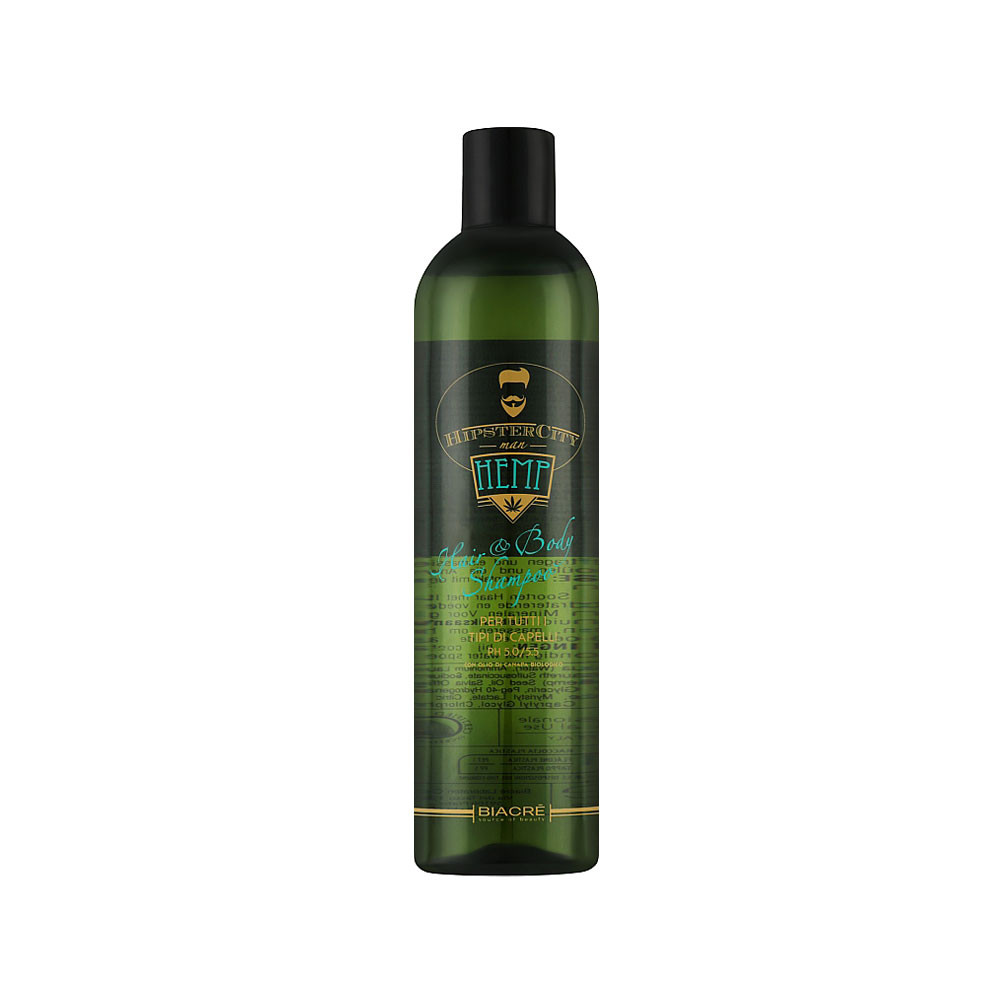 Шампунь для голови та тіла Hair &body shampoo Hypstercity man hemp BIACRE, 350 мл на beauty-prof.com Шампунь для голови та тіла Hair &body shampoo Hypstercity man hemp BIACRE, 350 мл