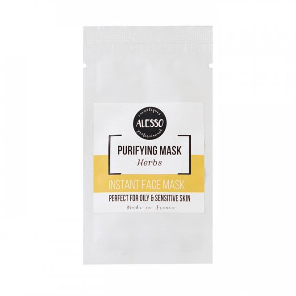 Маска растворимая противовоспалительная свежие травы Purifying Mask Herbs Alesso, 8 гр