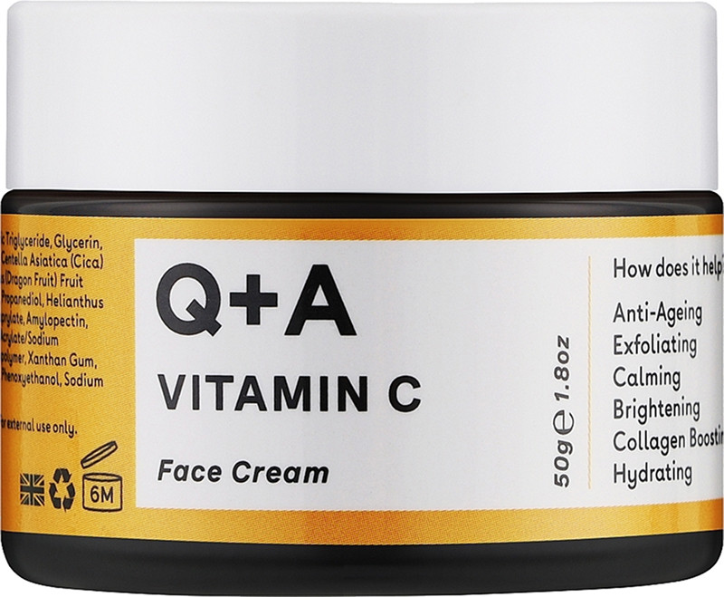 Крем для обличчя освітлюючий з вітаміном С Vitamin C Radiance Face Cream Q+A, 50гр на beauty-prof.com Крем для обличчя освітлюючий з вітаміном С Vitamin C Radiance Face Cream Q+A, 50гр