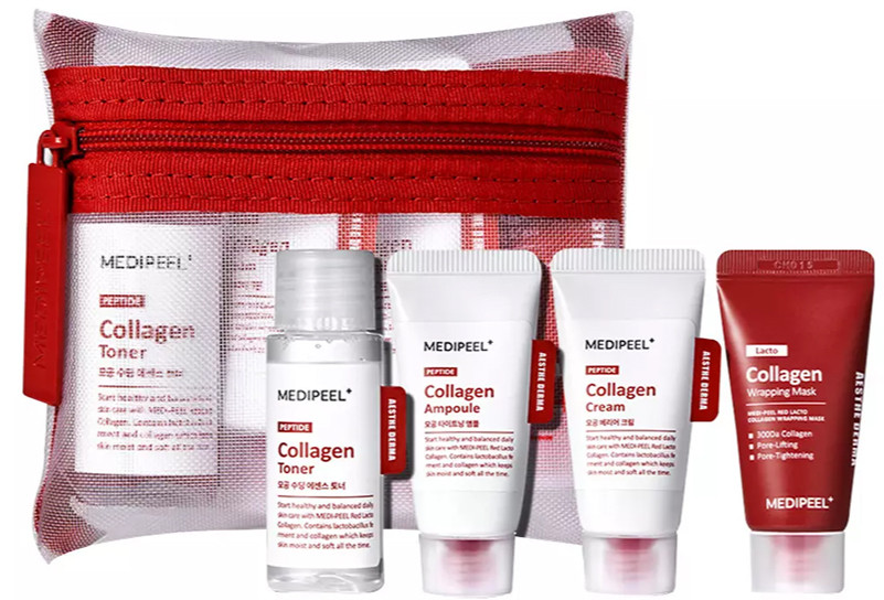 Набор миниатюр для очищения с коллагеном и лактобактериями Medi-Peel Red Lacto Collagen,20/15/4х16мл