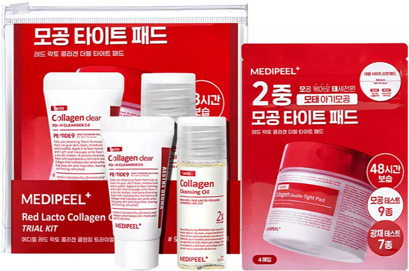 Набір мініатюр засобів з колагеном та лактобактеріями Medi-Peel Red Lacto Collagen Skin Care Trial Kit,30мл+3х15мл