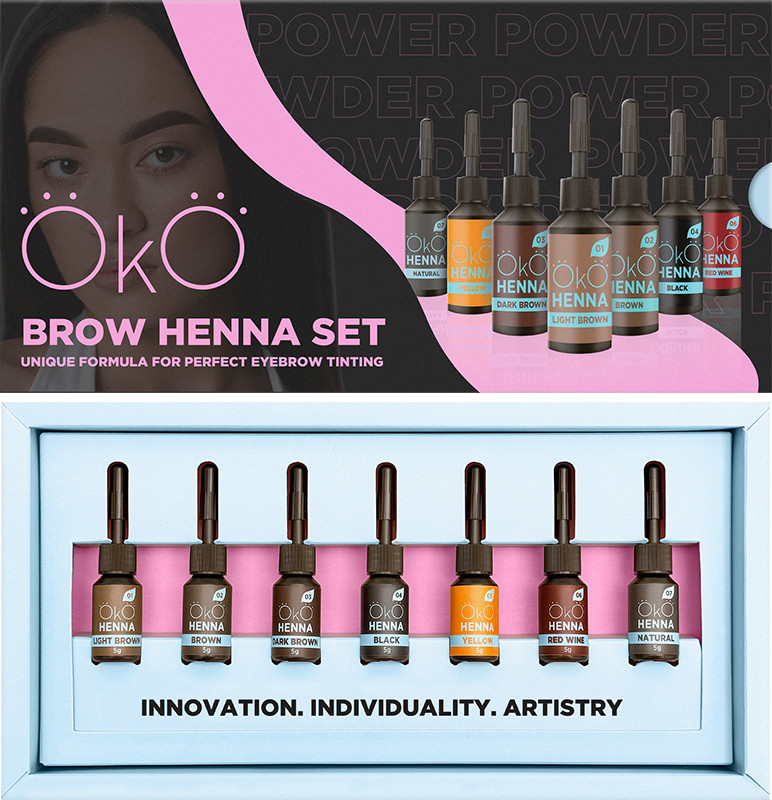 Набір хни для брів OKO Power Powder, 5 г