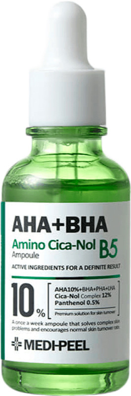 Сироватка відновлювальна з кислотами та центелою Medi-Peel AHA BHA Amino Cica-Nol B5 Ampoule, 30 мл