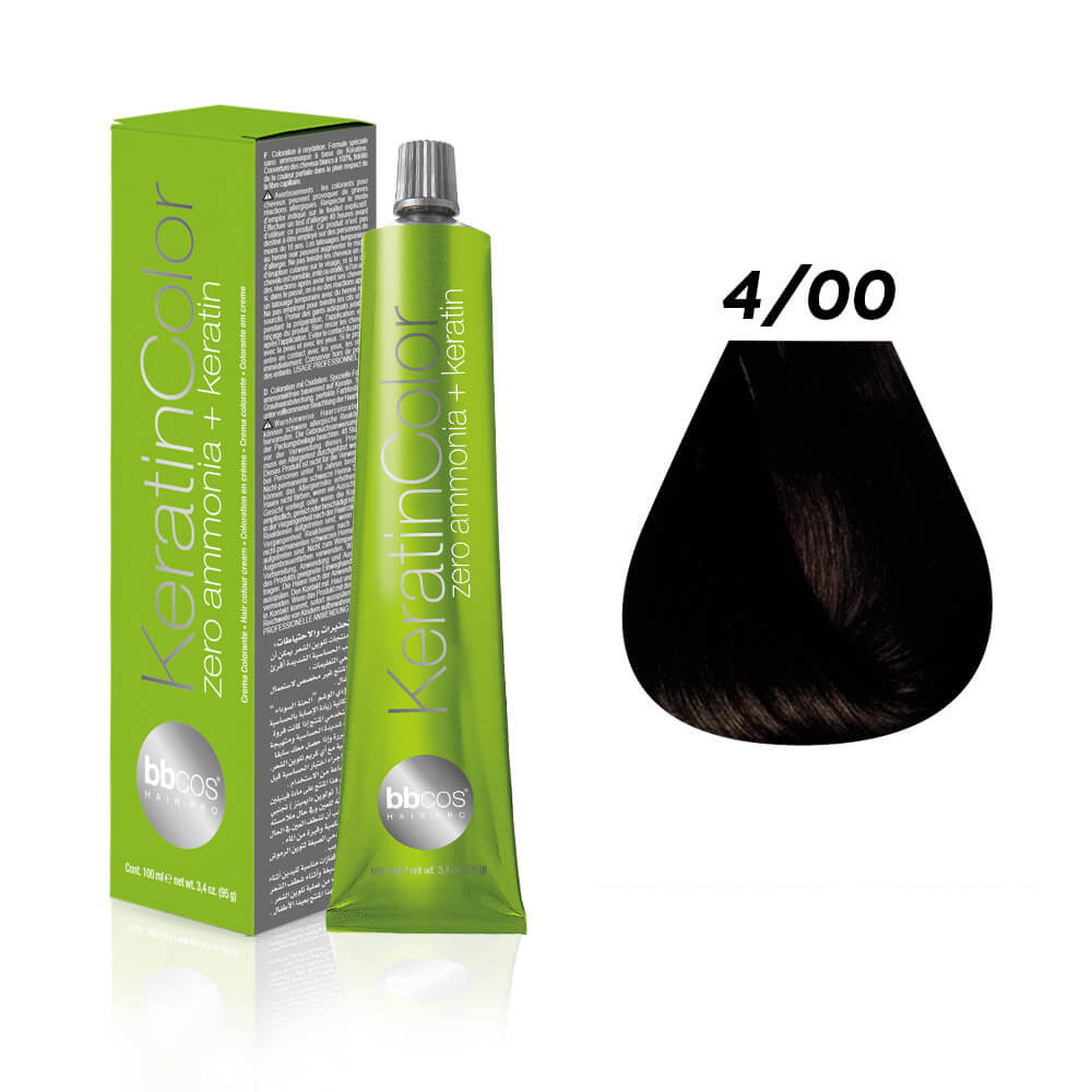 Краска для волос 4.00 каштановый натуральный интенсивный Keratin Color