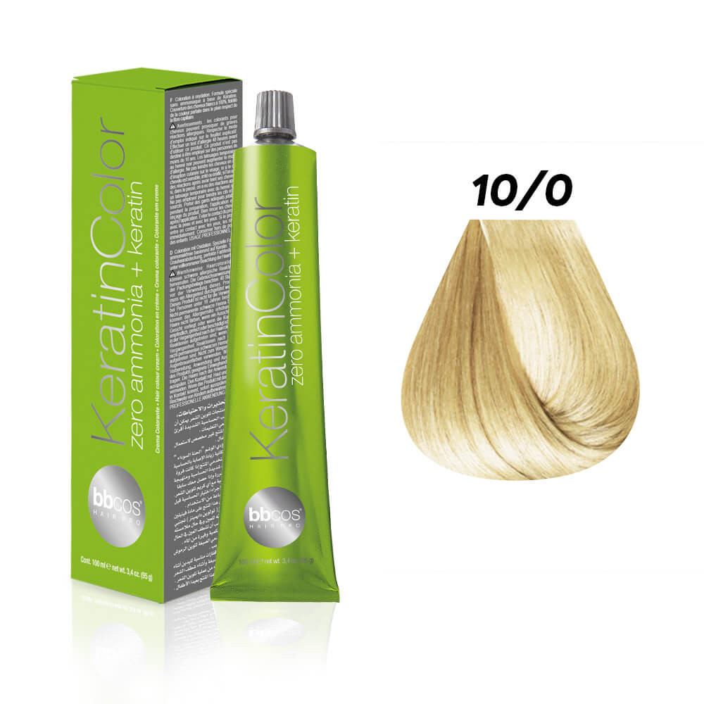 Краска для волос 10.0 блондин платиновый Keratin Color 