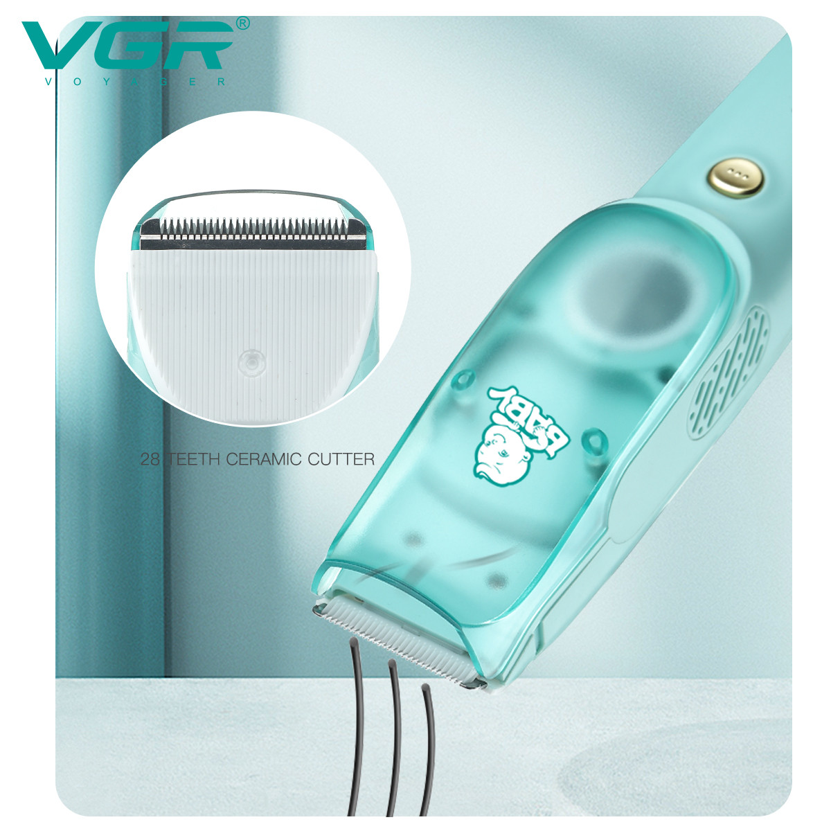 Детская машинка для стрижки с функцией сбора волос V-151 IPX7 VGR на beauty-prof.com Фото 3 Детская машинка для стрижки с функцией сбора волос V-151 IPX7 VGR Фото 3