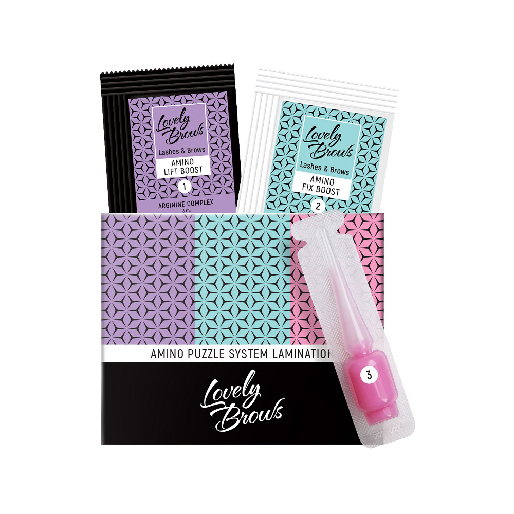 Система для ламінування брів та вій MINI SET Amino Puzzle System Lamination Lovely Brows