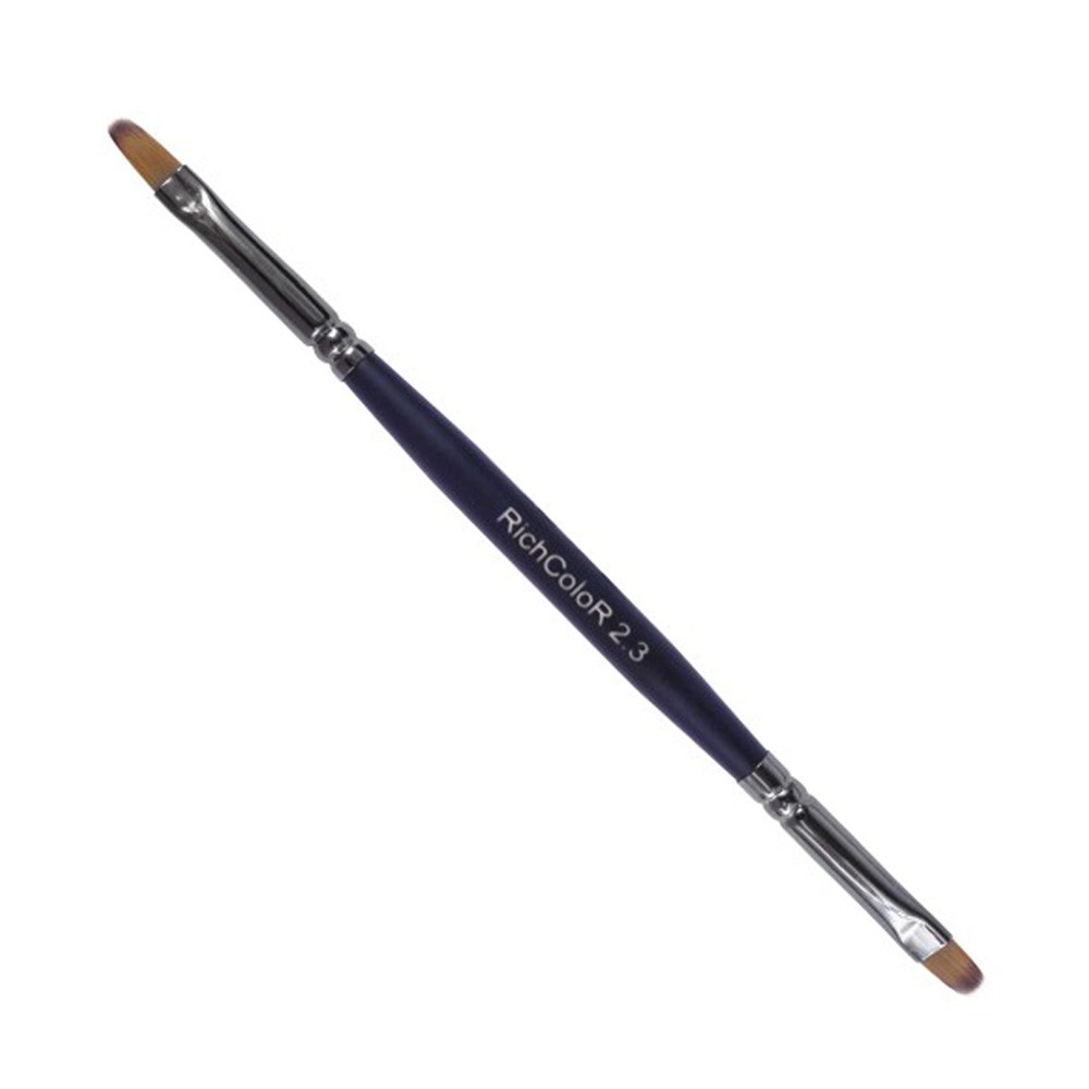 Кисть двухсторонняя для геля № 2.3 Richcolor, овальная, скошенная