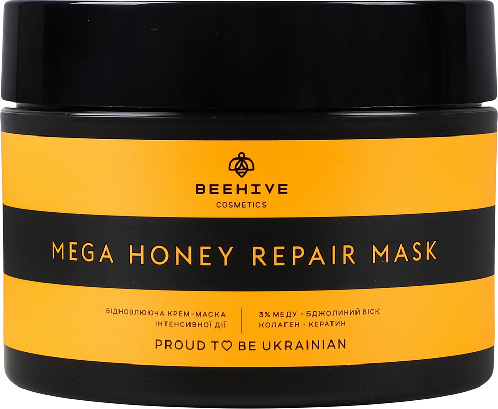 Крем-маска інтенсивної дії для живлення та зволоження волосся Mega Honey Repair Mask Beehive Cosmetics, 250 мл
