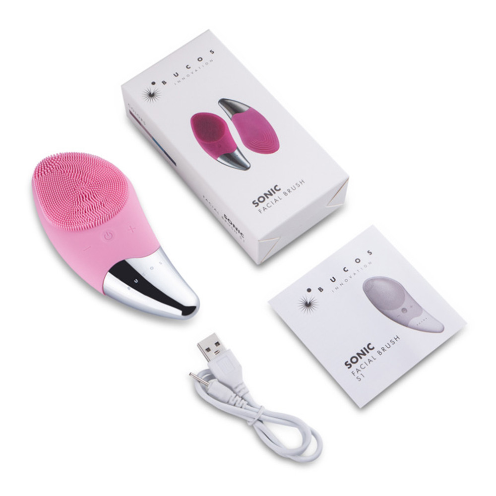 Очищающая щетка для лица Sonic Facial Brush S1 (Пастельно-розовая) Bucos  Фото 5 
