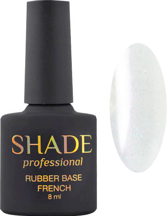 Основа каучукова френч FB16 (прозоро-білий з шимером) Shade, 8 мл