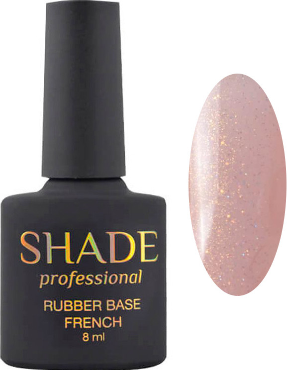 Основа каучукова френч FB018 (прозорий льодяник з шимером) Shade, 8 мл