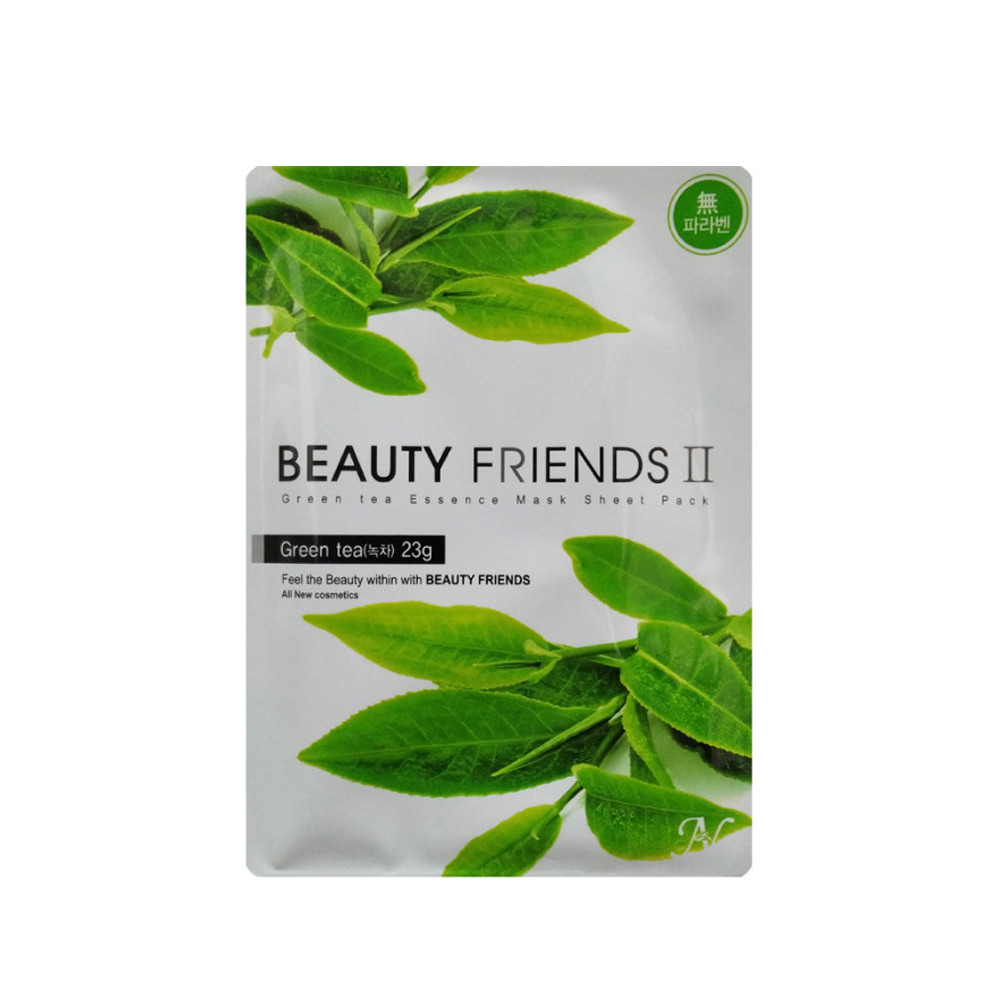 Маска тканинна для обличчя із зеленим чаєм Beauty Friends