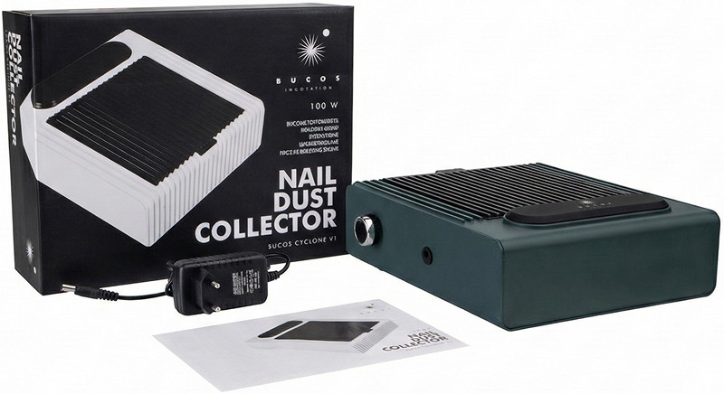 Вытяжка для маникюра 100W с фильтром НЕРА темно-зеленая BUCOS CYCLONE V1  Фото 4 
