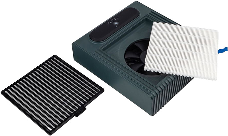 Вытяжка для маникюра 100W с фильтром НЕРА темно-зеленая BUCOS CYCLONE V1  Фото 5 
