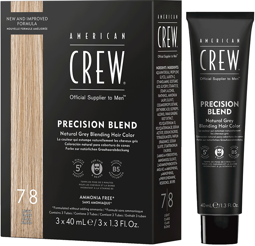 Система маскування сивини рівень 5-6 рівень Precision Blend American Crew, 3x40 мл
