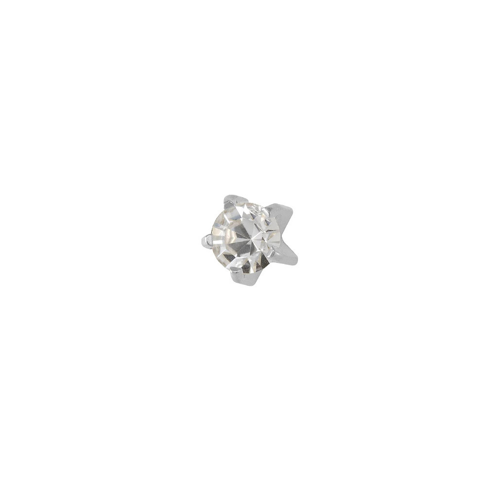 Сережки для вух середній циркон органічне срібло R 100 W Studex, 3 мм 