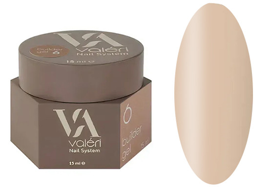 Гель для нарощування 06 Builder Gel VALERI, 15 мл