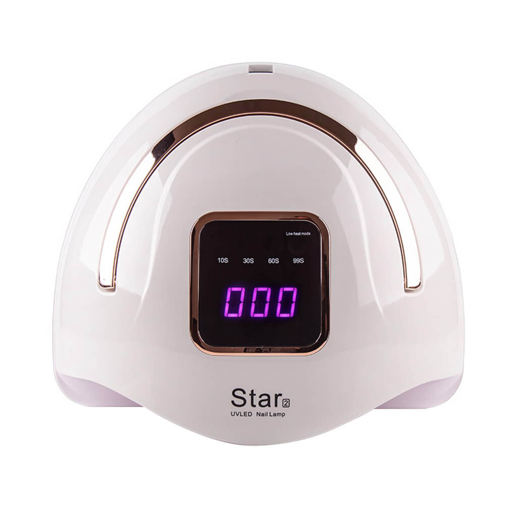 LED/UV Лампа STAR 2 гібридна (з дисплеєм) біло-золота 72 Вт з ручкою  Фото 2 