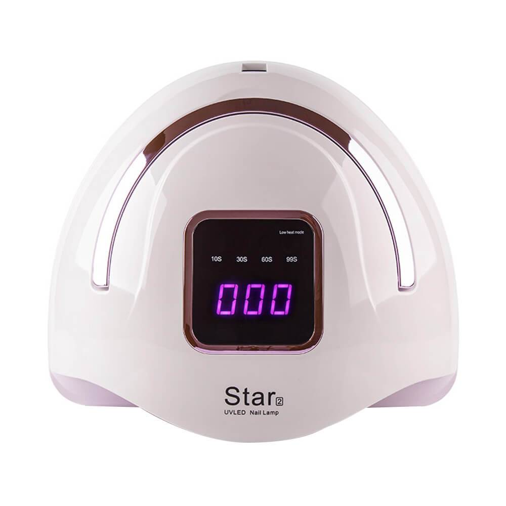 Лампа LED/UV STAR 2 гибридная (с дисплеем) бело-розовое золото с ручкой, 72 Вт  Фото 2 