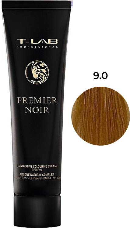 Крем-фарба для волосся 9.0 натуральний ультра світлий блонд PREMIER NOIR T-LAB Professional, 100 мл