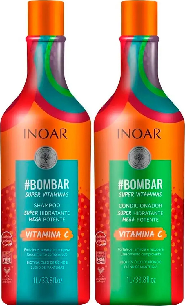 Набор шампунь и кондиционер для роста волос, Inoar Kit duo Bombar, 2*1000 INOAR