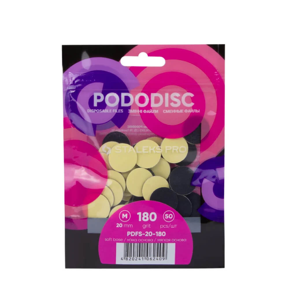 Змінні файли на м'якій основі для манікюрного диску Pododisc M 180 грит Staleks Pro, 50 шт