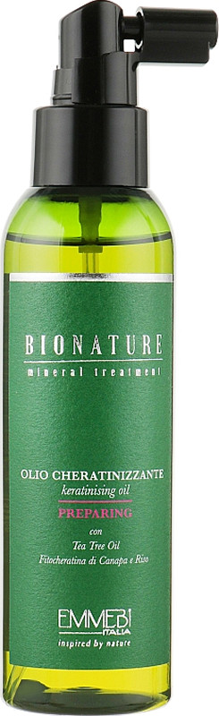 Олія кератинізуюча для волосся BioNature Olio Cheratinizzante Preparing Emmebi, 125 мл