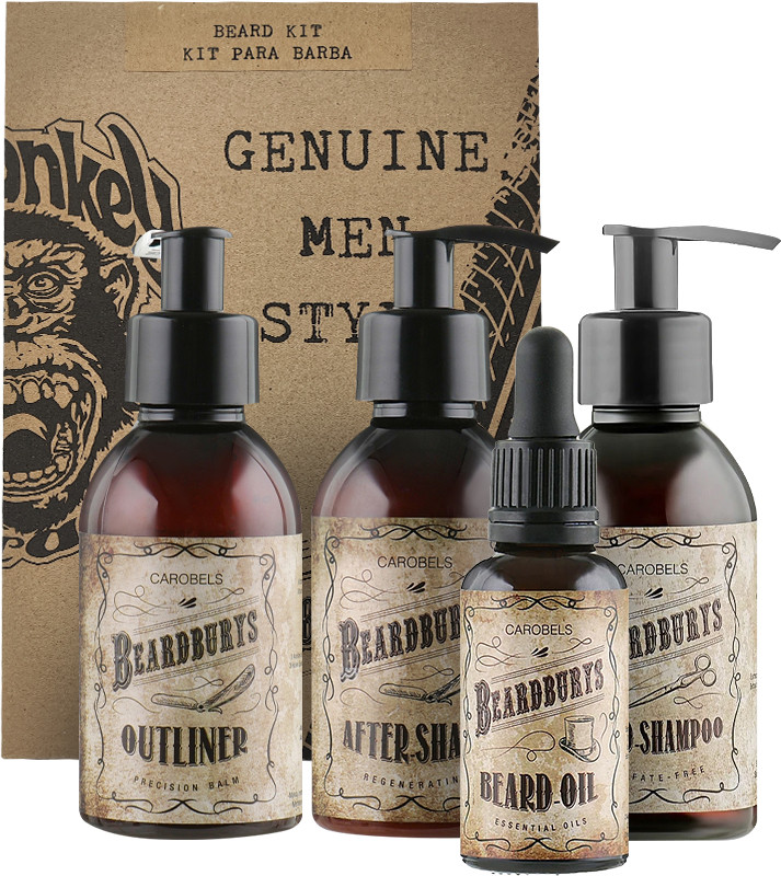 Набір для бороди BARBA BEARDBURYS (шампунь, бальзам д/гол, бальзам після/гол, сироватка-масло д/бороди)