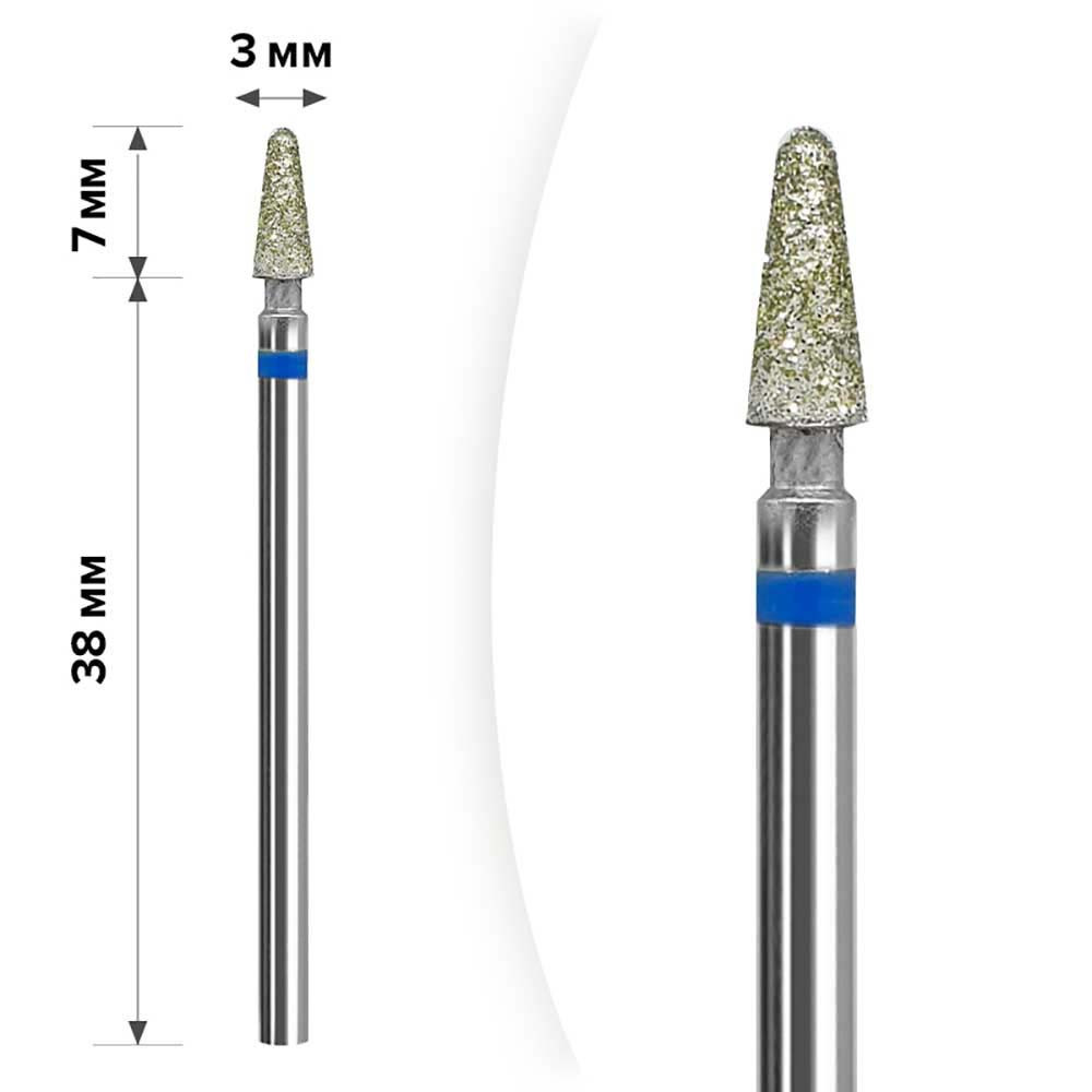 Фреза алмазна конус тупий Blue Mart, 3х7