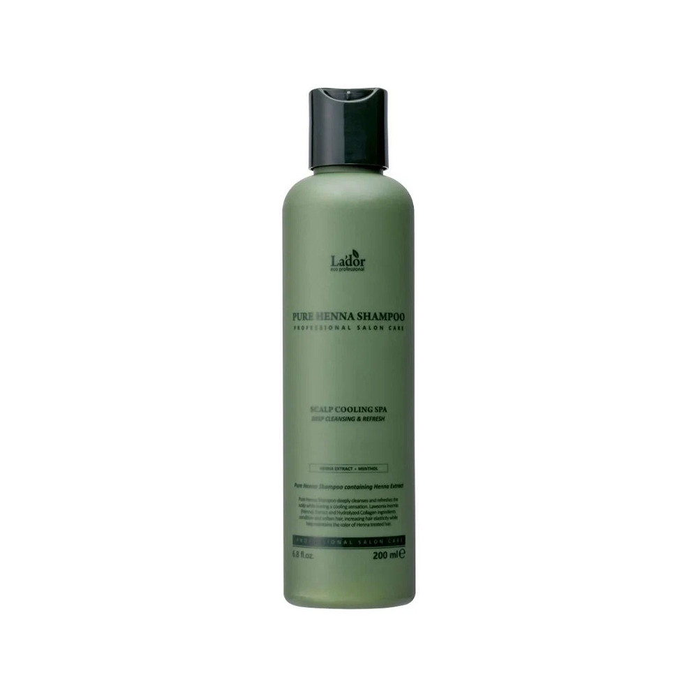 Органічний шампунь з ментолом та безбарвною хною Pure Henna Shampoo LA'DOR, 200 мл