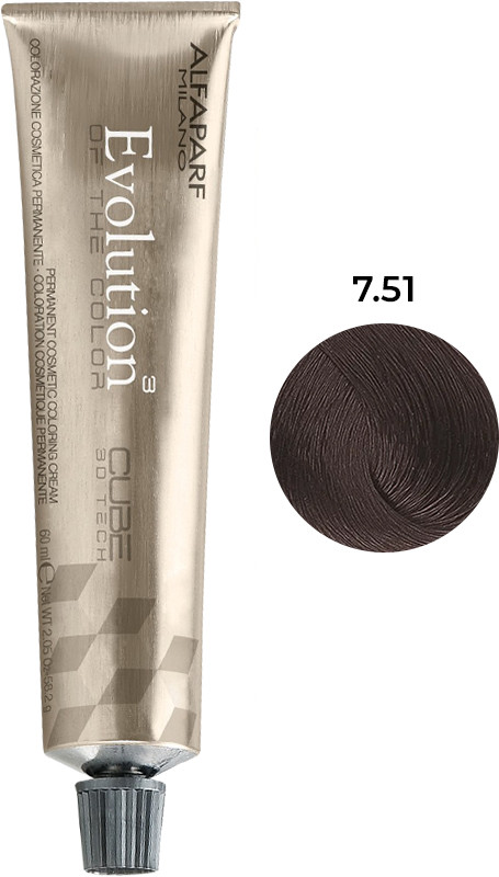Стойкая краска для волос Evolution of the Color тон 7.51 Alfaparf, 60 мл 