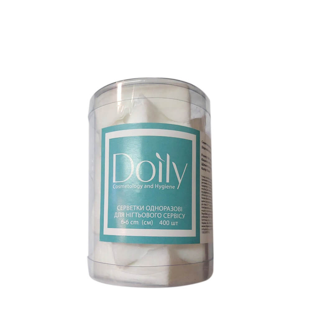 Салфетки 6х6 см безворсовые в тубусе Doily, 400 шт